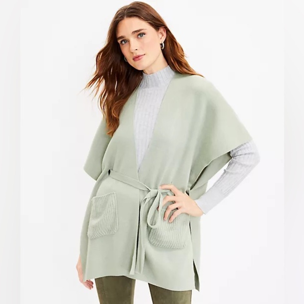 LOFT Sage Green Poncho